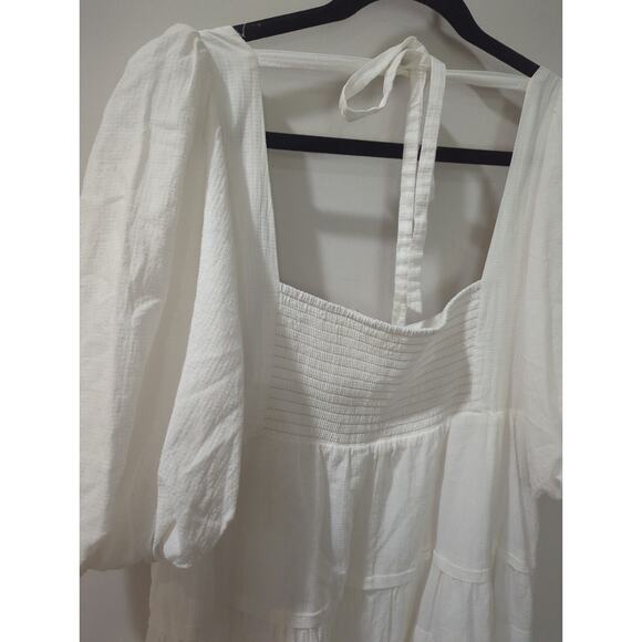 Anthropologie Square Neck Puff Sleeve Cotton Dress - Picture 7 of 7